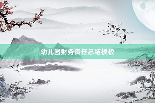 幼儿园财务责任总结模板